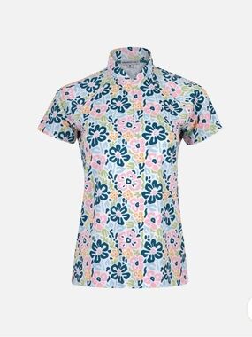 Swannies Golf Maria Short Sleeve Golf Polo - Pink, Teal, Yellow